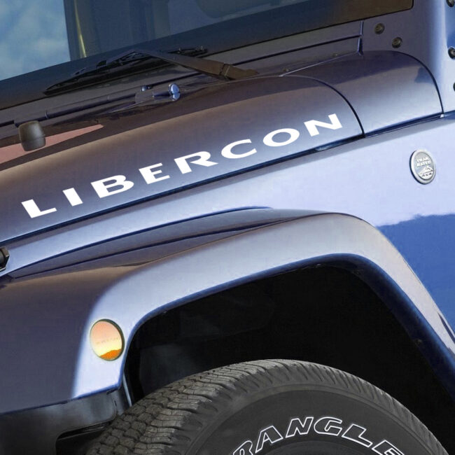 Custom Jeep Hood Decal with Rubicon Lettering for JK or JL Wranglers