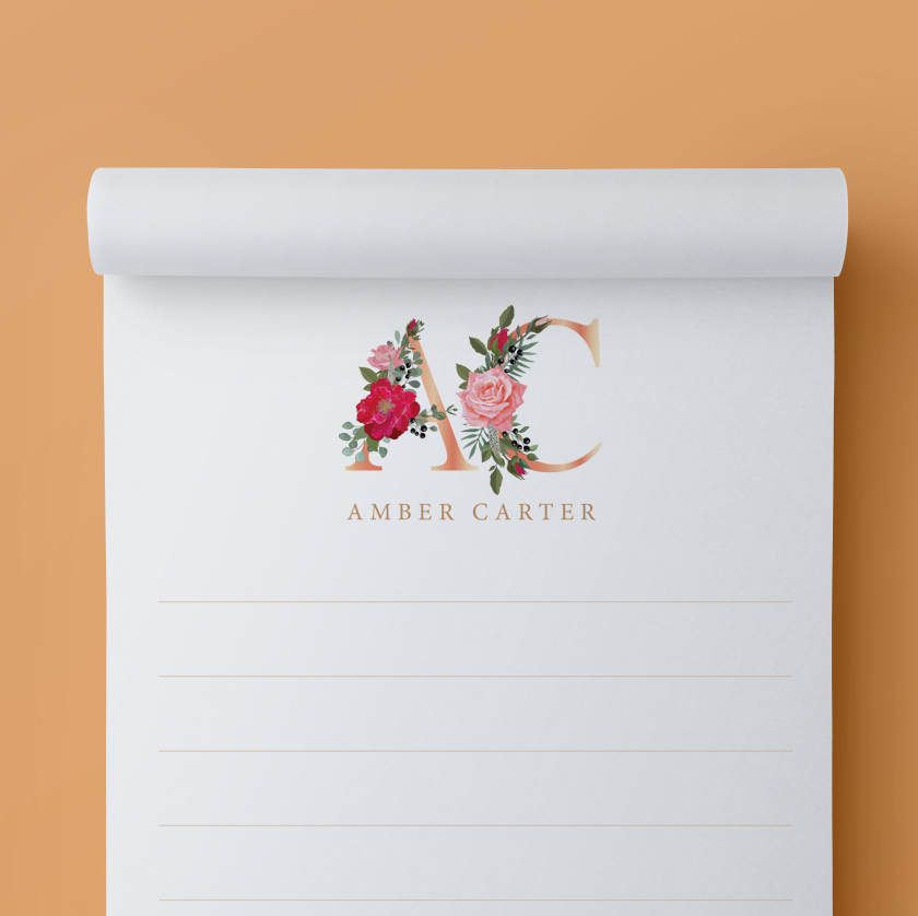 Personalized Flower Notepad Options